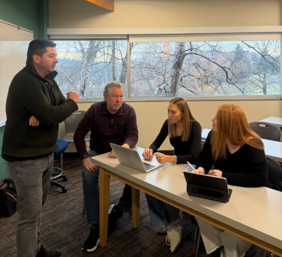 An artistic rendering of the Spokane River